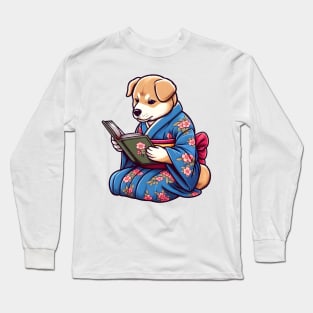 Reading puppy Long Sleeve T-Shirt